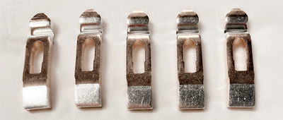 Zilveren contacten gebruikt voor tramcontrollers