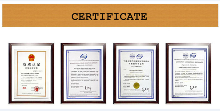 Vertinde koperen strip certificate