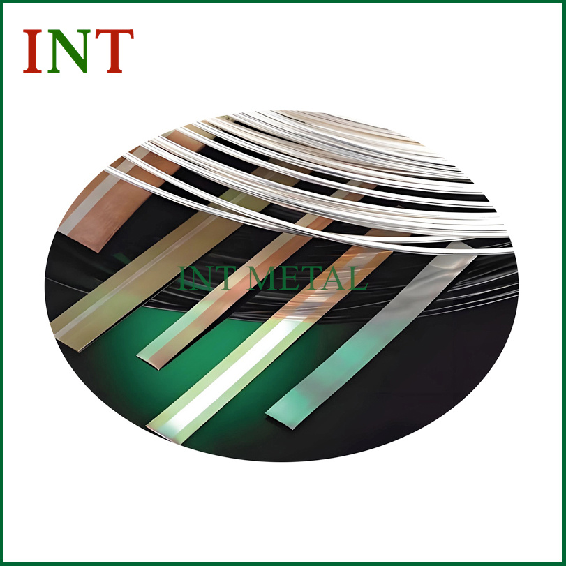 Zilveren inleg bronzen strip