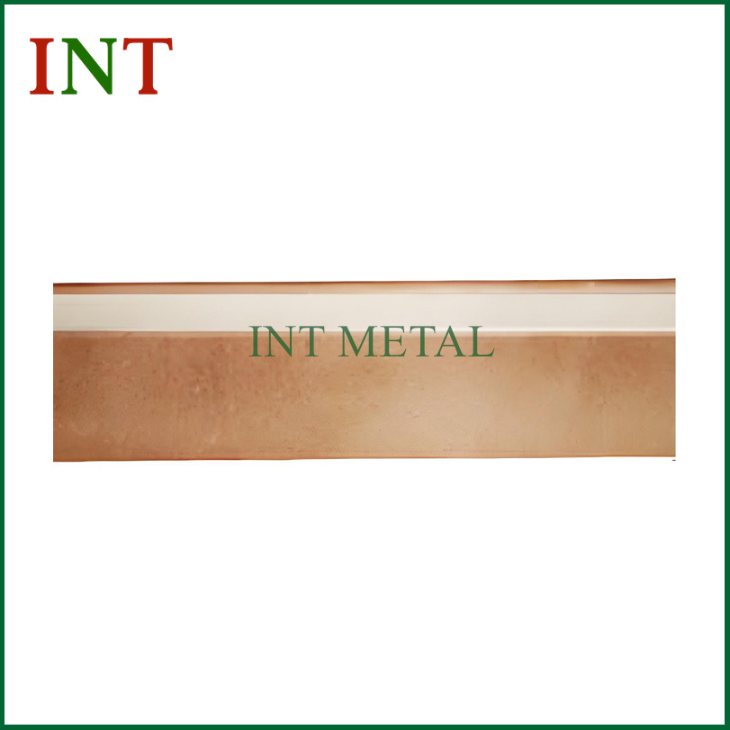 Zilveren onlay bronzen strip